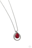 Gorgeously Glimmering - Red Necklace - Paparazzi Accessories Necklace Bedazzle Me Pretty Mobile Fashion Boutique