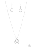 Gorgeously Glimmering - White Necklace - Paparazzi Accessories Necklace Bedazzle Me Pretty Mobile Fashion Boutique