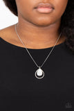 Gorgeously Glimmering - White Necklace - Paparazzi Accessories Necklace Bedazzle Me Pretty Mobile Fashion Boutique