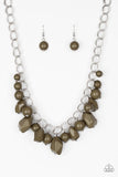 Gorgeously Globetrotter - Green Necklace - Paparazzi Accessories Necklace Bedazzle Me Pretty Mobile Fashion Boutique