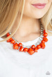 Gorgeously Globetrotter - Orange Necklace - Paparazzi Accessories Necklace Bedazzle Me Pretty Mobile Fashion Boutique
