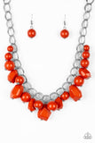 Gorgeously Globetrotter - Orange Necklace - Paparazzi Accessories Necklace Bedazzle Me Pretty Mobile Fashion Boutique