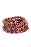 Gossip PEARL - Brown Bracelet - Paparazzi Accessories Bracelet Bedazzle Me Pretty Mobile Fashion Boutique