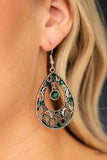 Gotta Get That Glow - Green Earrings - Paparazzi Accessories Earrings Bedazzle Me Pretty Mobile Fashion Boutique