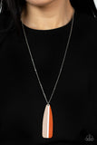 Grab a Paddle - Orange Necklace - Paparazzi Accessories Necklace Bedazzle Me Pretty Mobile Fashion Boutique
