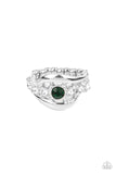 Graceful Gallantry - Green Ring - Paparazzi Accessories Ring Bedazzle Me Pretty Mobile Fashion Boutique