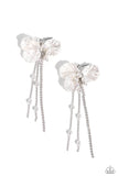 Graceful Gesture - White Post Earrings - Paparazzi Accessories Post Earrings Bedazzle Me Pretty Mobile Fashion Boutique