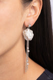 Graceful Gesture - White Post Earrings - Paparazzi Accessories Post Earrings Bedazzle Me Pretty Mobile Fashion Boutique
