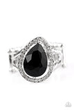 Grammy Grandeur - Black Ring - Paparazzi Accessories Ring Bedazzle Me Pretty Mobile Fashion Boutique