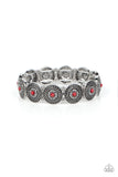 Granada Garden Party - Red Bracelet - Paparazzi Accessories Bracelet Bedazzle Me Pretty Mobile Fashion Boutique