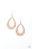 Granada Garland - Rose Gold Earrings - Paparazzi Accessories Earrings Bedazzle Me Pretty Mobile Fashion Boutique