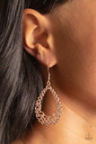 Granada Garland - Rose Gold Earrings - Paparazzi Accessories Earrings Bedazzle Me Pretty Mobile Fashion Boutique