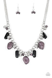 Grand Canyon Grotto - Black Necklace - Paparazzi Accessories Necklace Bedazzle Me Pretty Mobile Fashion Boutique