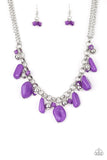 Grand Canyon Grotto - Purple Necklace - Paparazzi Accessories Necklace Bedazzle Me Pretty Mobile Fashion Boutique