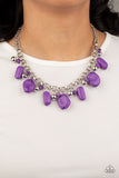 Grand Canyon Grotto - Purple Necklace - Paparazzi Accessories Necklace Bedazzle Me Pretty Mobile Fashion Boutique