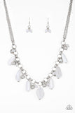 Grand Canyon Grotto - White Necklace - Paparazzi Accessories Necklace Bedazzle Me Pretty Mobile Fashion Boutique