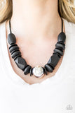 Grand Turks Getaway - Black Necklace - Paparazzi Accessories Necklace Bedazzle Me Pretty Mobile Fashion Boutique