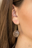 Grand Turks Getaway - Brass Necklace - Paparazzi Accessories Necklace Bedazzle Me Pretty Mobile Fashion Boutique