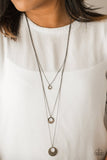 Grandiose Glamour - Brass Necklace - Paparazzi Accessories Necklace Bedazzle Me Pretty Mobile Fashion Boutique