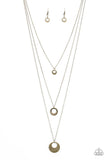 Grandiose Glamour - Brass Necklace - Paparazzi Accessories Necklace Bedazzle Me Pretty Mobile Fashion Boutique