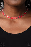 Grecian Grace - Red Necklace - Paparazzi Accessories Necklace Bedazzle Me Pretty Mobile Fashion Boutique