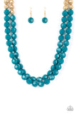 Greco Getaway - Blue Necklace - Paparazzi Accessories Necklace Bedazzle Me Pretty Mobile Fashion Boutique