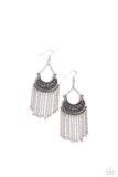 Greco Goddess - Silver Earrings - Paparazzi Accessories Earrings Bedazzle Me Pretty Mobile Fashion Boutique