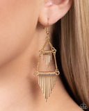Greco Grotto - Gold Earrings - Paparazzi Accessories Earrings Bedazzle Me Pretty Mobile Fashion Boutique