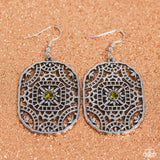 Greco-Roman Romance - Green Earrings - Paparazzi Accessories Earrings Bedazzle Me Pretty Mobile Fashion Boutique