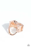 Greek Garden - Rose Gold Ring - Paparazzi Accessories Ring Bedazzle Me Pretty Mobile Fashion Boutique