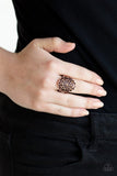 Grenada Gardens - Copper Ring - Paparazzi Accessories Ring Bedazzle Me Pretty Mobile Fashion Boutique
