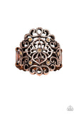 Grenada Gardens - Copper Ring - Paparazzi Accessories Ring Bedazzle Me Pretty Mobile Fashion Boutique