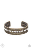 Grit Goals - Brass Bracelet - Paparazzi Accessories Bracelet Bedazzle Me Pretty Mobile Fashion Boutique