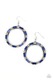 Gritty Glow - Blue Earrings - Paparazzi Accessories Earrings Bedazzle Me Pretty Mobile Fashion Boutique
