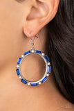 Gritty Glow - Blue Earrings - Paparazzi Accessories Earrings Bedazzle Me Pretty Mobile Fashion Boutique