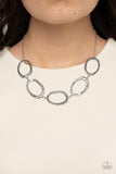 Gritty Go-Getter - Silver Necklace - Paparazzi Accessories Necklace Bedazzle Me Pretty Mobile Fashion Boutique