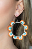 Groovy Gardens - Blue Earrings - Paparazzi Accessories Earrings Bedazzle Me Pretty Mobile Fashion Boutique