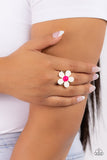 Groovy Genre - White Ring - Paparazzi Accessories Ring Bedazzle Me Pretty Mobile Fashion Boutique