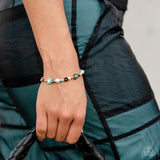 Groovy Gerberas - Blue Bracelet - Paparazzi Accessories Bracelet Bedazzle Me Pretty Mobile Fashion Boutique