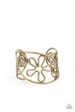 Groovy Sensations - Brass Bracelet - Paparazzi Accessories Bracelet Bedazzle Me Pretty Mobile Fashion Boutique
