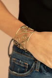 Groovy Sensations - Brass Bracelet - Paparazzi Accessories Bracelet Bedazzle Me Pretty Mobile Fashion Boutique