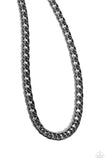 Ground Game - Black Mens Necklace - Paparazzi Accessories Mens Necklace Bedazzle Me Pretty Mobile Fashion Boutique