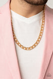 Ground Game - Gold Mens Necklace - Paparazzi Accessories Mens Necklace Bedazzle Me Pretty Mobile Fashion Boutique