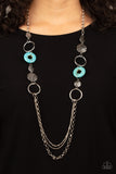 Grounded Glamour - Blue Necklace - Paparazzi Accessories Necklace Bedazzle Me Pretty Mobile Fashion Boutique