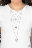 Grounded In ARTIFACT - Silver Necklace - Paparazzi Accessories Necklace Bedazzle Me Pretty Mobile Fashion Boutique