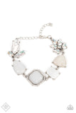 Grounding Glamour - White Bracelet - Paparazzi Accessories Bracelet Bedazzle Me Pretty Mobile Fashion Boutique