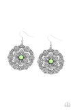 Grove Groove - Green Earrings - Paparazzi Accessories Earrings Bedazzle Me Pretty Mobile Fashion Boutique