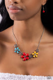 Growing Garland - Red Necklace - Paparazzi Accessories Necklace Bedazzle Me Pretty Mobile Fashion Boutique