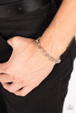 Grunge City - Silver Mens Bracelet - Paparazzi Accessories Mens Bracelet Bedazzle Me Pretty Mobile Fashion Boutique