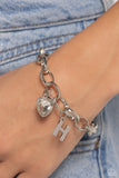 Guess Now Its INITIAL - White - H Bracelet - Paparazzi Accessories Bracelet Bedazzle Me Pretty Mobile Fashion Boutique